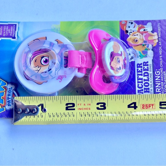 3/$15 NEW PAW PATROL Pacifier & Holder SKYE Nickelodeon Baby 0+months PINK - Picture 8 of 16